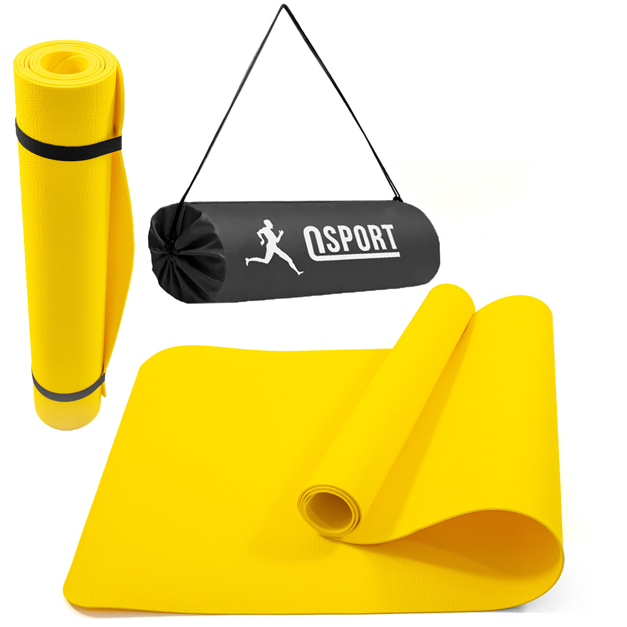 Килимок для йоги та фітнесу + чохол (йога мат, каремат спортивний) OSPORT Yoga Pro 3мм (OF-0089) Жовтий