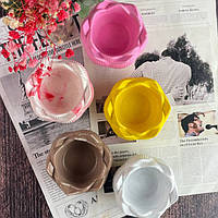 Гіпсовий свічник - Лотос в асортименті Сірий