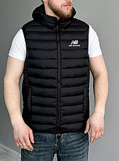 Жилетка чоловіча New Balance спортивна чорна великі розміри, Чоловічий жилет Нью Баланс із капюшоном батал, фото 2