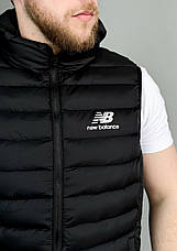 Жилетка чоловіча New Balance спортивна чорна великі розміри, Чоловічий жилет Нью Баланс із капюшоном батал, фото 3