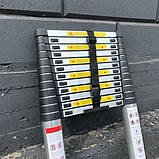 Драбина телескопічна алюмиінієва 6 метрів на 16 сходинок висувна, фото 9