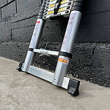 Драбина телескопічна алюмиінієва 6 метрів на 16 сходинок висувна, фото 10