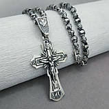 Срібний комплект "Хранитель" ланцюжок та хрестик, фото 2