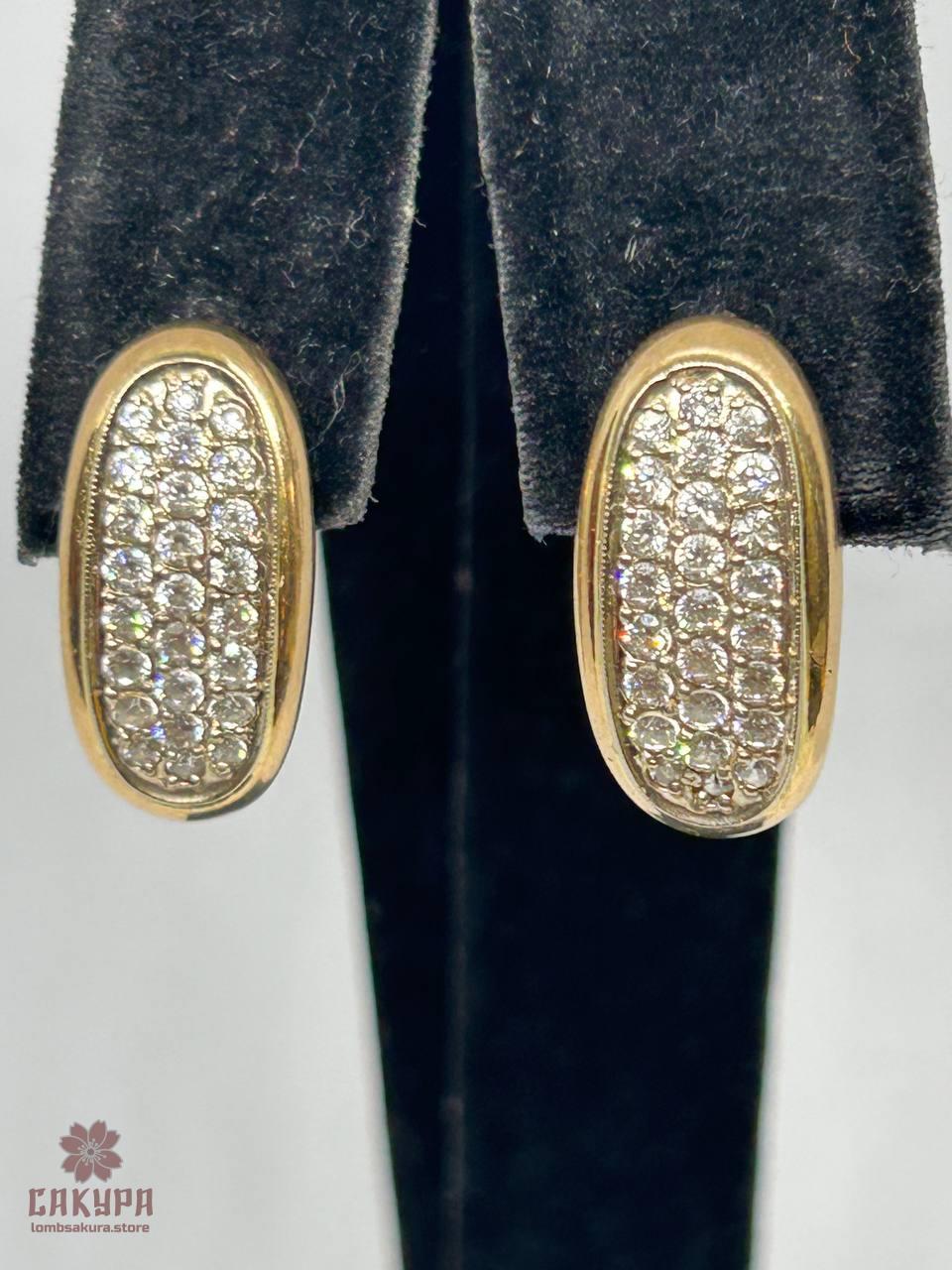 Золоті Сережки зі вставкою цирконій, фото 1