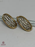Золоті Сережки зі вставкою цирконій, фото 3