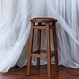 Високий дерев'яний ПАб Комфорт з м'яким сидінням зі шкірозамінника Вільха 75 см, фото 3