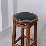Високий дерев'яний ПАб Комфорт з м'яким сидінням зі шкірозамінника Вільха 75 см, фото 4