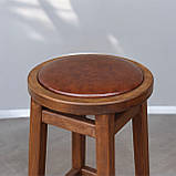 Високий дерев'яний ПАб Комфорт з м'яким сидінням зі шкірозамінника Вільха 75 см, фото 5