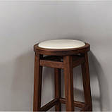 Високий дерев'яний ПАб Комфорт з м'яким сидінням зі шкірозамінника Вільха 75 см, фото 6