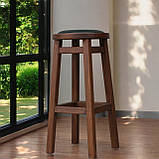 Високий дерев'яний ПАб Комфорт з м'яким сидінням зі шкірозамінника Вільха 75 см, фото 9