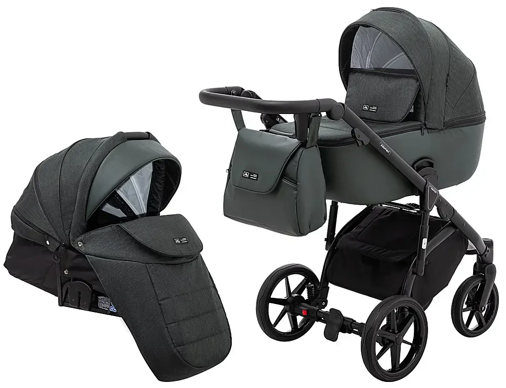 Коляска 2 в 1 Adamex Nola PS-136 темно-зелений, фото 1