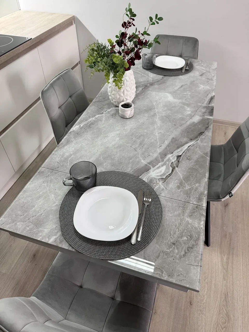 Розкладний стіл на металевих ніжках Слім Jm  сірий