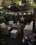 Ротанговий комплект диван+стол+ пуфы+кресла, с подушками, бежево-сірий FONTI, фото 6