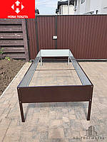 Грядка 3000*1000 коричневого цвета, Коричневая грядка 3000*1000 с распоркой.