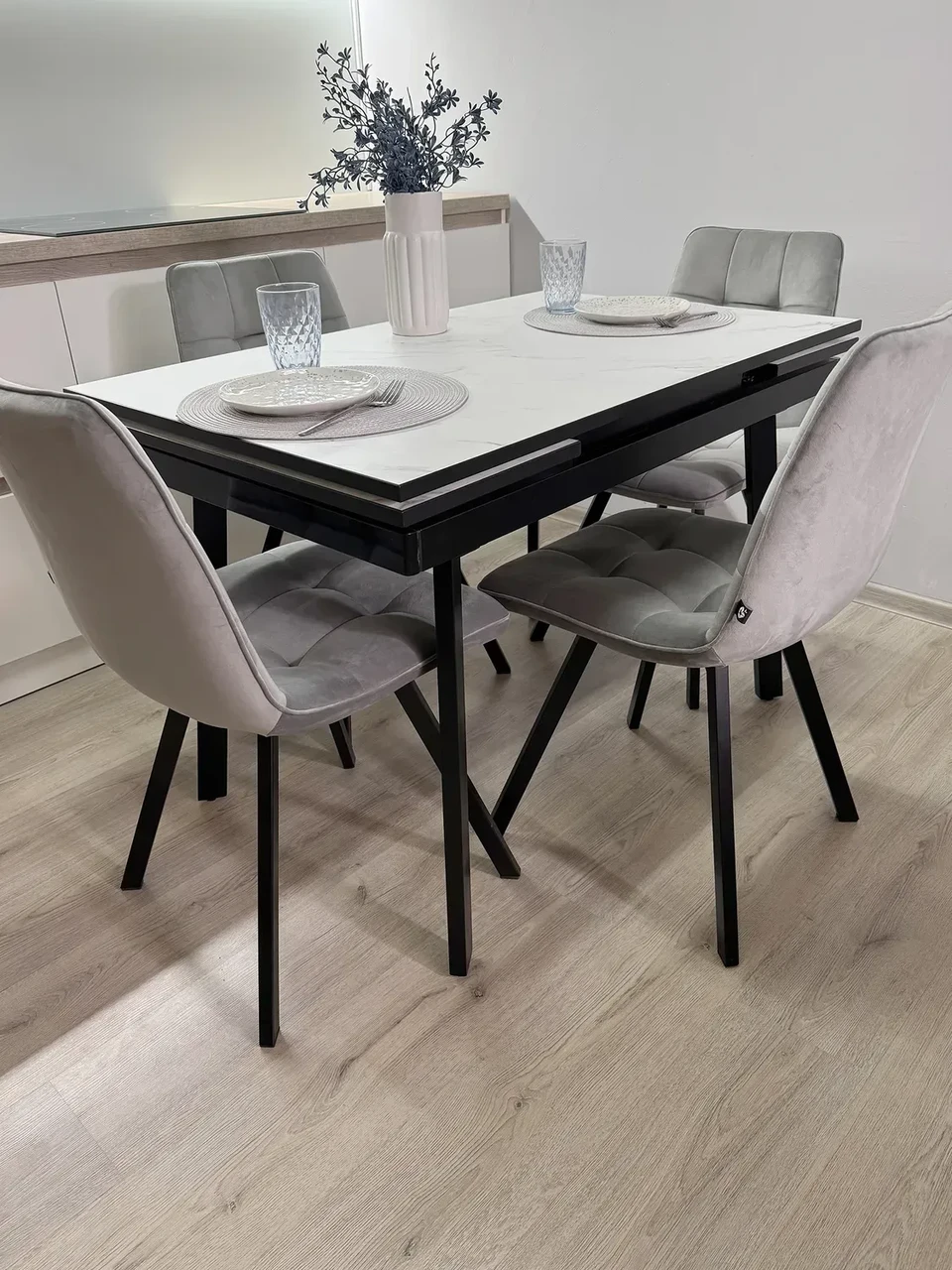 Розкладний стіл на металевих ніжках Слім Jm Чорний black