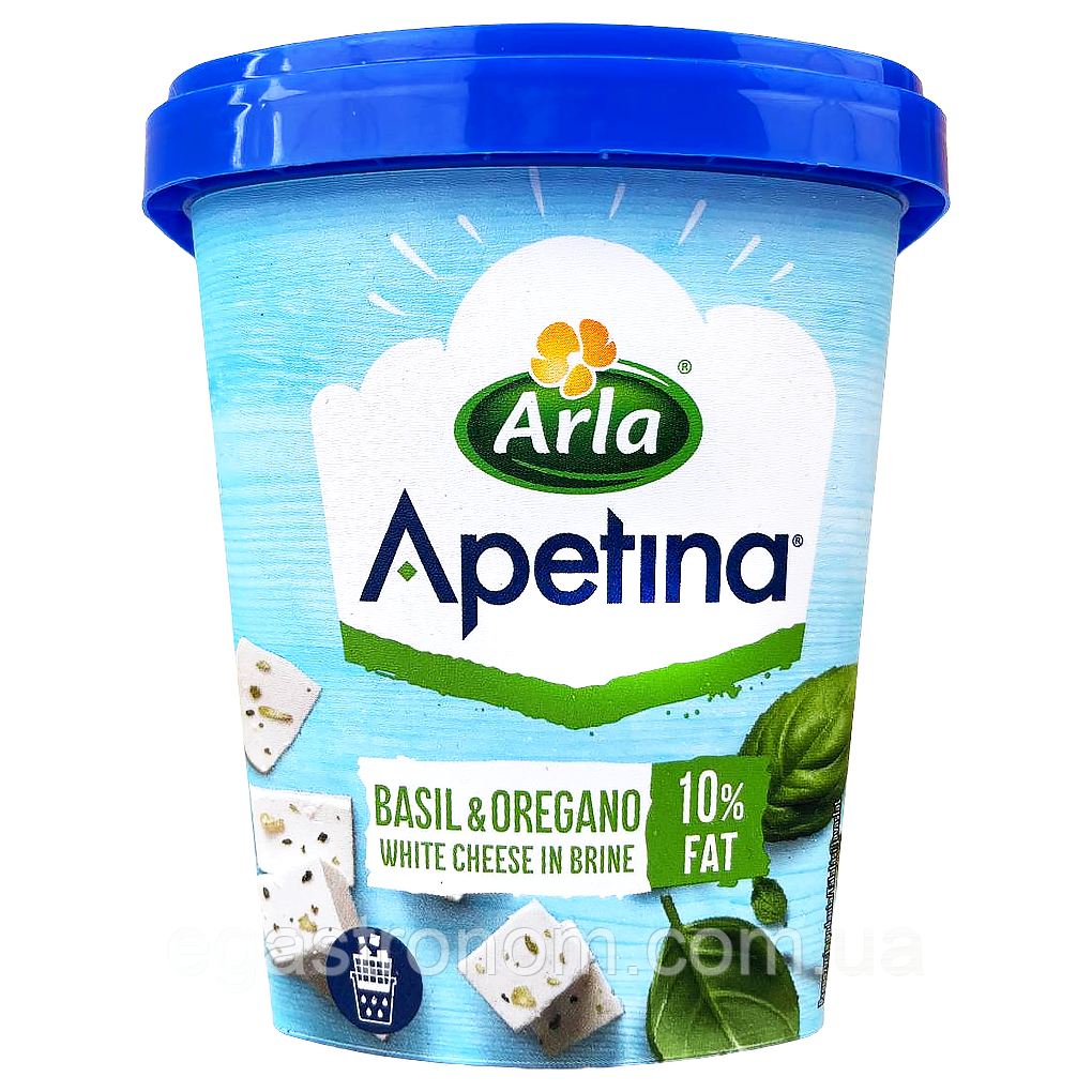 Сир фета базилік Апетіна Арла Arla Apetina original 410/200g 6шт/ящ (Код: 00-00017450), фото 1