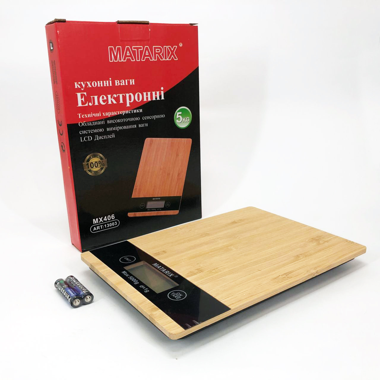 Маленькі електронні ваги MATARIX MX-406 5кг Wood, Електричні кухонні ваги, LB-977 Ваги кухонні