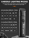 Потужний вело ліхтар WEST BIKING Upgrade (1300LM, 4500mAh, USB-C, L2 LED, 6 Mode, IPX6, Відмінне кріплення), фото 7