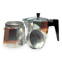 Гейзерна кавоварка Maestro MR 1666-9A 9cups Espresso алюмінієва 450 мл, фото 4