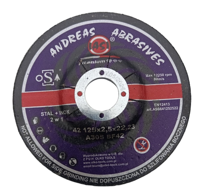 Круг відрізний Andreas Abrasives 125x2,5x22,23 STEEL+INOX