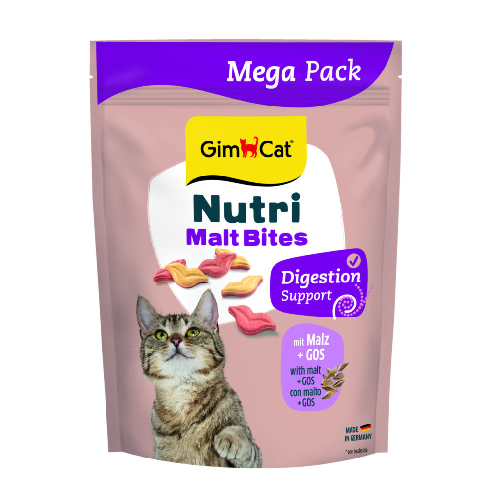 GimCat Nutri Malt Bites вітаміни для виведення грудок шерсті з мальтом у котів 425г