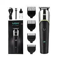 Машинка для стрижки волосся VGR 4 насадки із зарядкою USB акумуляторна