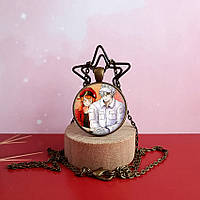 Кулон круглий Еритроцит та Лейкоцит 1 по аніме Робота клітин Бронза, 2,5 см