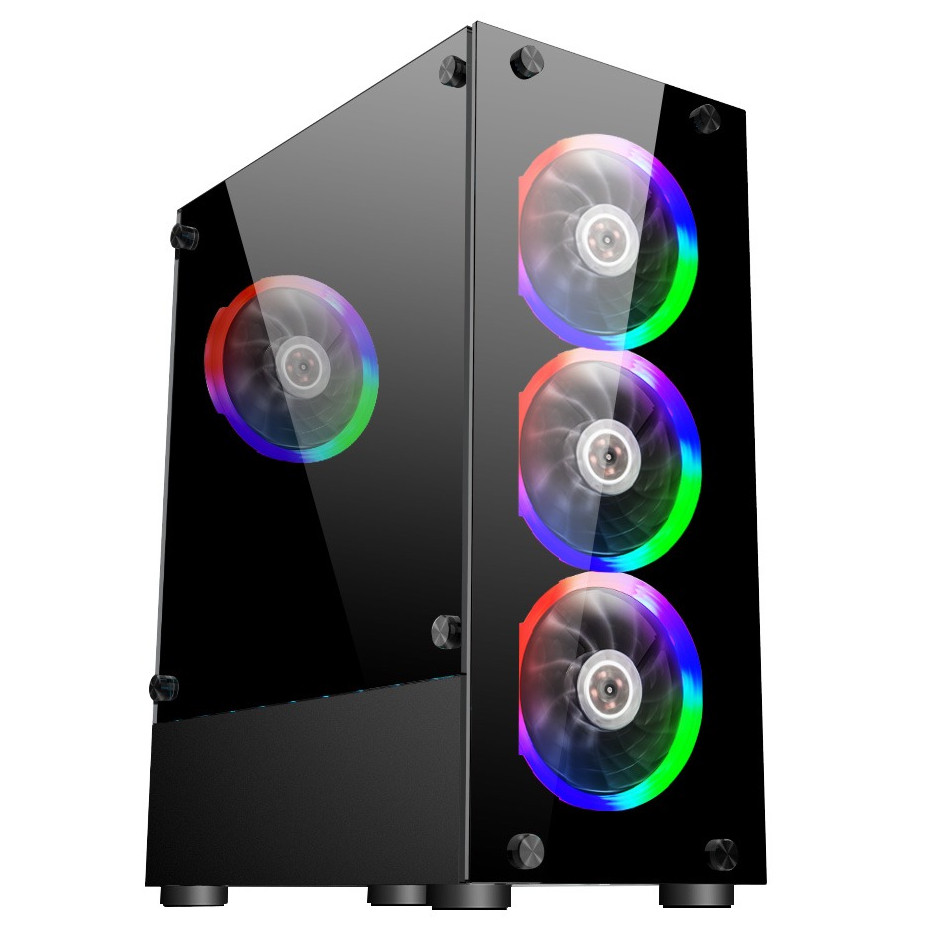 Корпус 1stPlayer V2-A-4F1 Black без БЖ ( Black ) DS