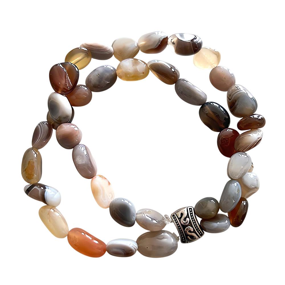 Браслет подвійний Персиковий Агат Ботсвана, фото 1