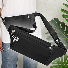 Сумка Sport bag для бігу та занять спортом з виходом для навушників, Чорний (205)