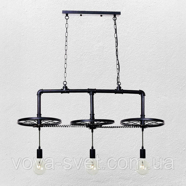 Стельовий підвісний світильник [Loft Wheel Tube Lamp -3 ] 