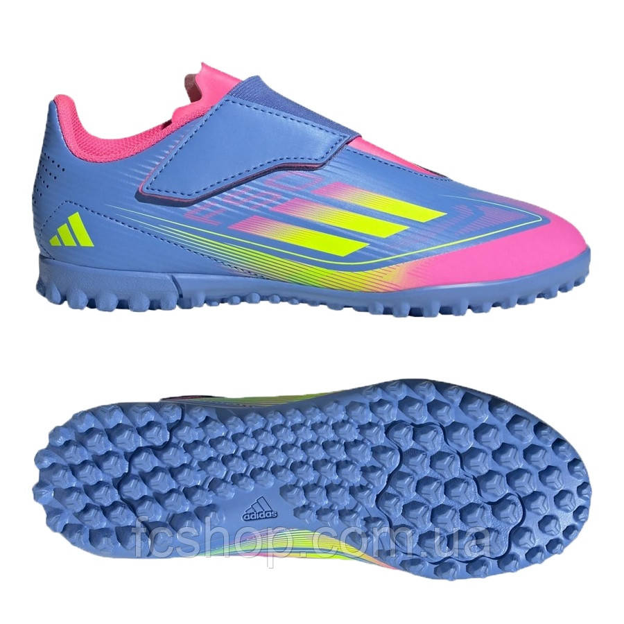 Дитячі сороконіжки Adidas F50 Club Vel Tf J IE3728, Блакитний, Розмір (EU) — 33
