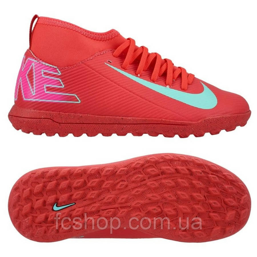 Дитячі сороконіжки Nike Mercurial Superfly X Club TF Junior FQ8313-800, Червоний, Розмір (EU) — 33