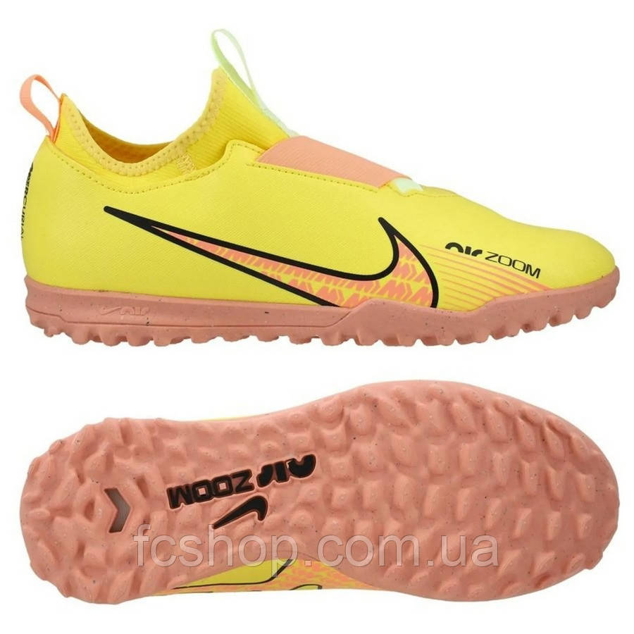 Дитячі сороконіжки Nike Air Zoom Mercurial Vapor 15 Academy TF JR DJ5621-780, Жовтий, Розмір (EU) — 28.5