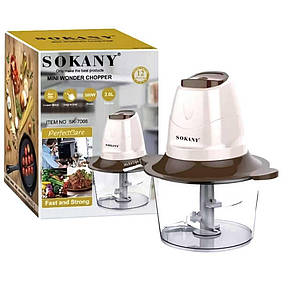 Подрібнювач кухонний електричний Sokany SK-7006 для м'яса та овочів, 2 л (2358), фото 4