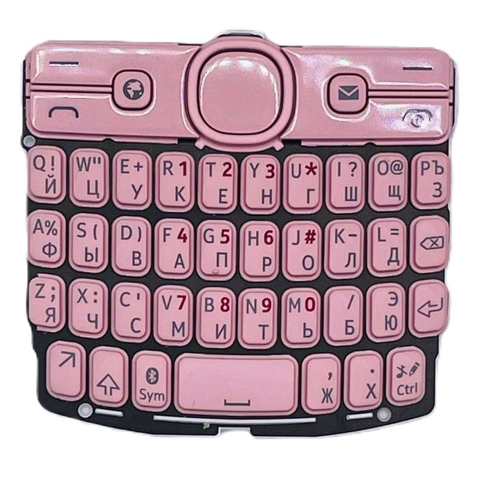 Клавіатура Nokia 205 Asha, рожева, з російськими літерами