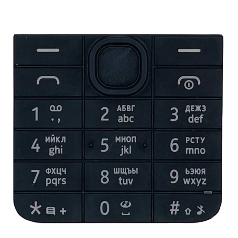 Клавіатура Nokia 208, чорна, з російськими літерами