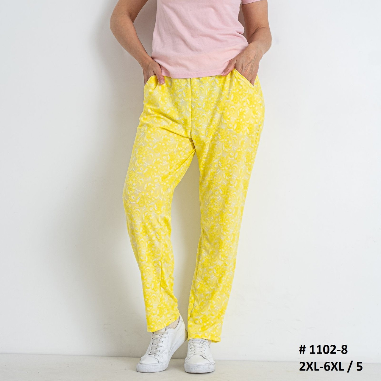 Штани жіночі літні стрейчеві, великі розміри, пояс на гумці NN