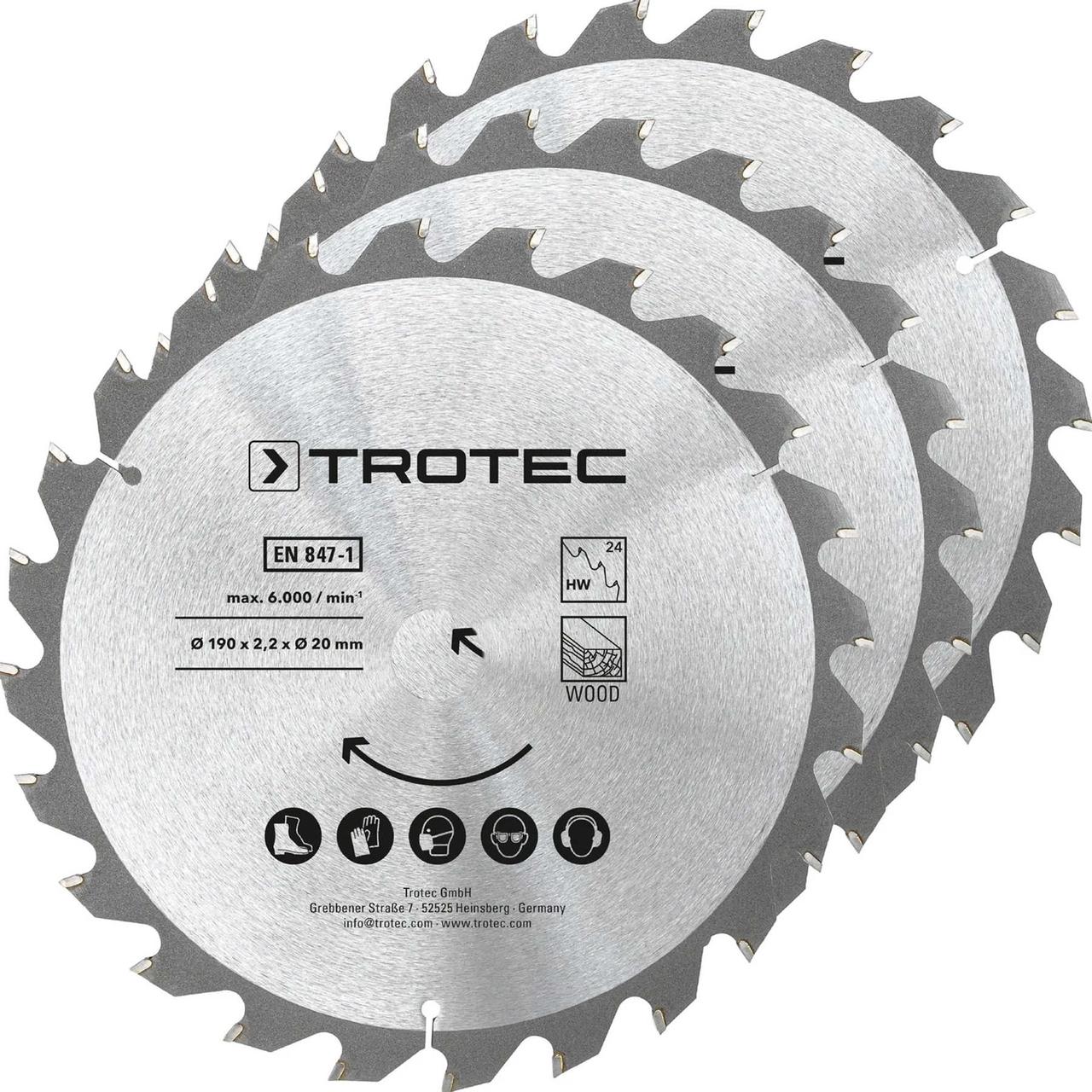 Диск пиляльний Trotec 190х20х2,2 HW24 Wood (3 шт) (6215001330)