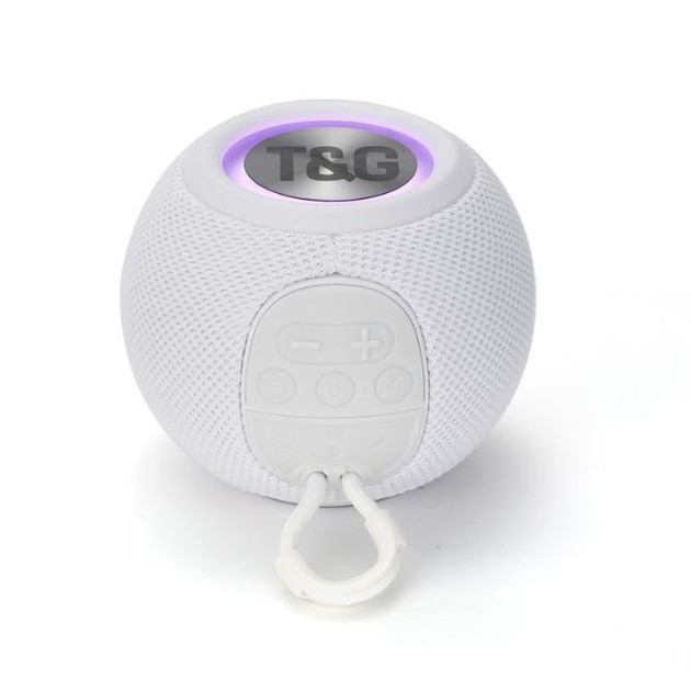 Бездротова потужна колонка TG-337 з Bluetooth, RGB-підсвічуванням та радіо. MR-957 Колір: білий