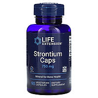 Стронцій, мінерали для здоров'я кісток, Strontium Caps, Mineral for Bone Health, Life Extension, 750 мг, 90 рослинних капсул