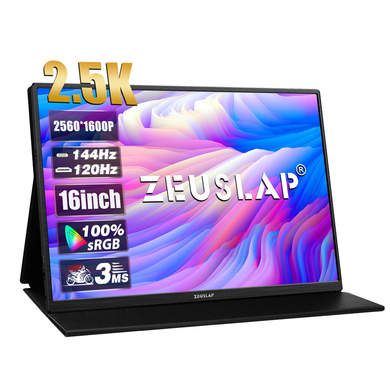 Ігровий портативний монітор ZEUSLAP P16K (16″ | 2.5K | HDR10 | IPS | 144 Гц) Type-C