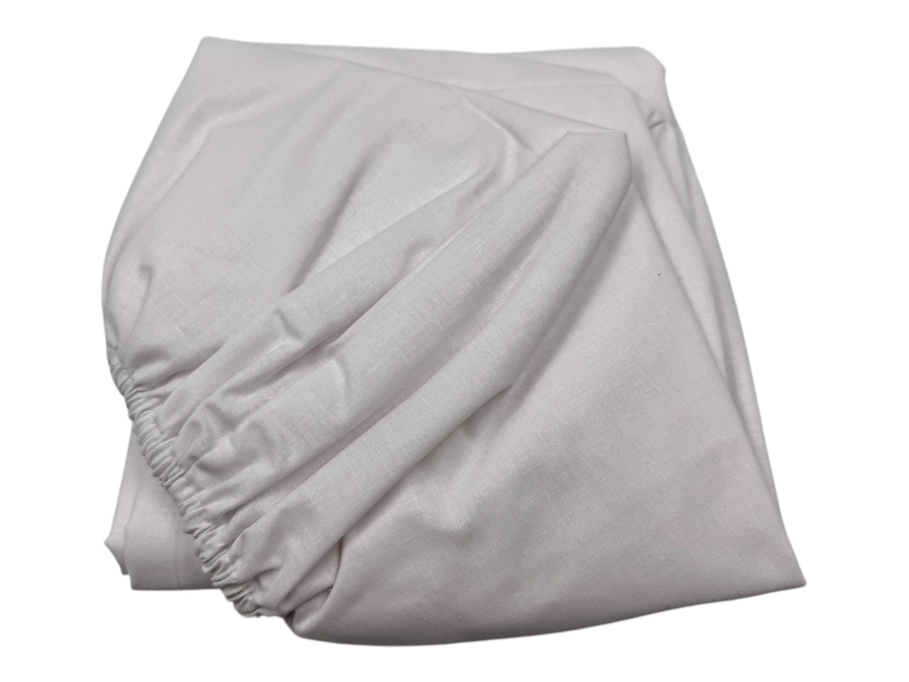 Простирадло на гумці односпальне "Однотон Біле" | Бязь 70х140 см, фото 1