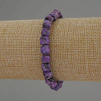 Браслет Чароїт гранований кубик d-7мм+- L-18мм+- стрейч купити біжутерію оптом в інтернеті