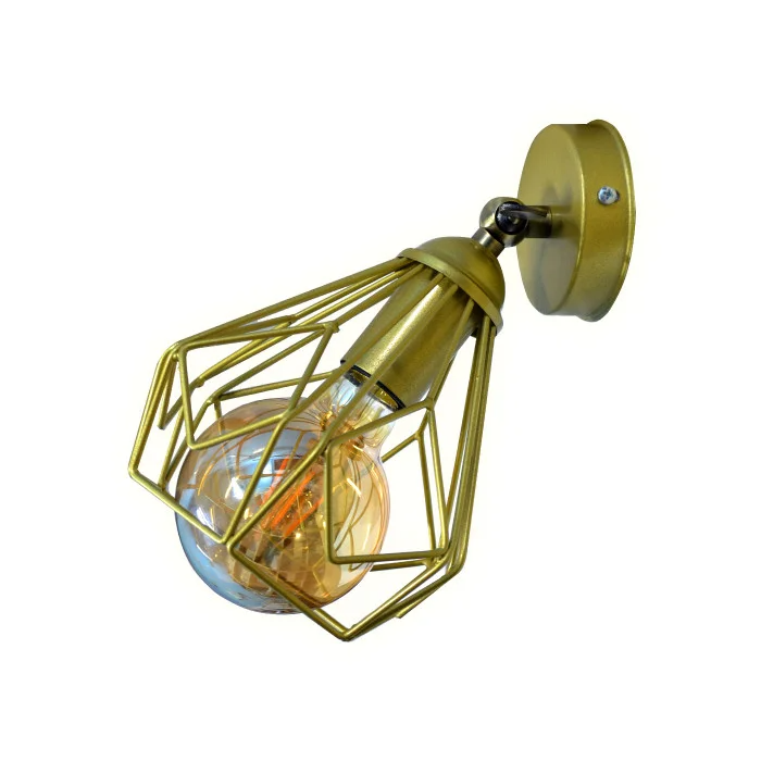 Бра під золото металеве з поворотним плафоном, лампа Е27