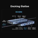 Док-станція 14-in-1 Acasis DS-0202 з HDMI 4K@60Hz, Ethernet (Сірий), фото 7