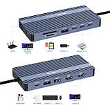 Док-станція 14-in-1 Acasis DS-0202 з HDMI 4K@60Hz, Ethernet (Сірий), фото 8