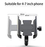 Тримач телефону чорний (метал) 4-7 дюймів з кріпленням на кермо 22-30мм, фото 5