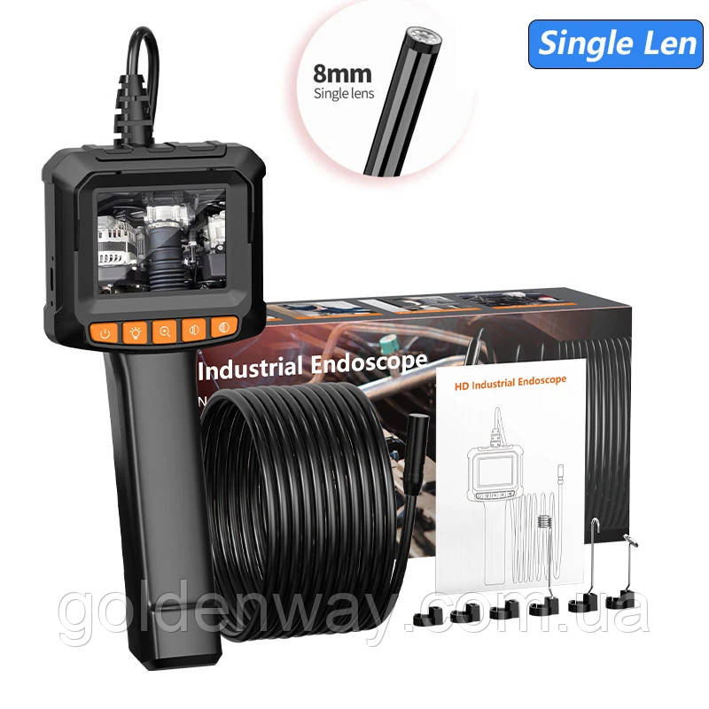 Ендоскоп бороскоп з монітором G20M єкран 2.4 дюйма довжина кабелю 1м на одну камеру головка 8 мм 1080p IP67, фото 1