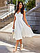 Дуже красиве та нарядне жіноче плаття-міді на бретелях, біле, айворі, фото 3